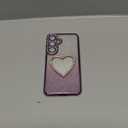 for Samsung Galaxy S25 Plus Glitter Mirror Case, Cute Luxury Diamond Heart Makeup Mirror Bling Sparkly Rhinestones with Camera Protector TPU Bumper Women Girls Case for Galaxy S25 Plus,Purple