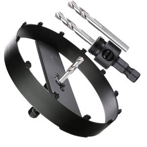 6-3/8 Carbide Grit Hole Saw Cutter for 6 Recessed Light Segmented Cutting Edge 1.2X Faster Than Unsegmented for Drilling Cutting Drywall Ceiling Tile Wood Plaster MDF Drywall