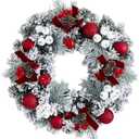 Christmas Wreath Decoration Decorative Wall Hanging Rustic Ornament Garland Xmas Wreath for Party Window Home Farmhouse Patio, 40cm