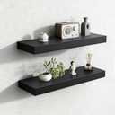 Floating Shelves for Wall,Over The Toilet Storage Cabinet-Set of 2 Black 24 Inch.Wall Shelves for Bathroom,Bedroom,Living Room,Kitchen-Modern Helf Display Organizer&Decor(Black,2pcs), 7.8"D x 24"W x 1.73"H