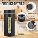 Mimorou 3 Pcs Stainless Steel Canister Set with Glass Windows Visible Storage Jars Silver Kitchen Canister Set for Pasta Flour Oat Sugar Container, Kitchen Tools, Housewarming Gifts(Black,44 oz)