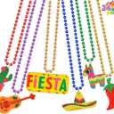 JOYIN 24 PCS Cinco de Mayo Necklaces Bead, Fiesta Beaded Necklace for Mexican Themed Bachelorette Party Favors, Taco Tuesday, Dia De Muertos Festivals, Photo Props Carnivals Event Decorations