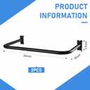 Gisafai 2 Pieces Gridwall Accessories U Shaped Hangrail 24 Inch Hanging Hangrail Metal Wire Gridwall Display Rack Round Tube Hanger Grid Wall Bracket for Retail Display Panel Home Use (Black)