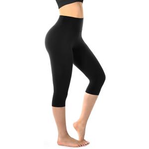 Walifrey Capri Leggings for Women, Buttery Soft High Waisted Leggings for Gym Yoga Workout (Medium, Black)
