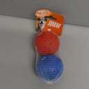 Nerf Dog Soccer Ball Dog Toy with Interactive Squeaker, Lightweight, Durable and Water Resistant, 2.5 Inches, For Medium/Large Breeds, Two Pack, Blue and Red