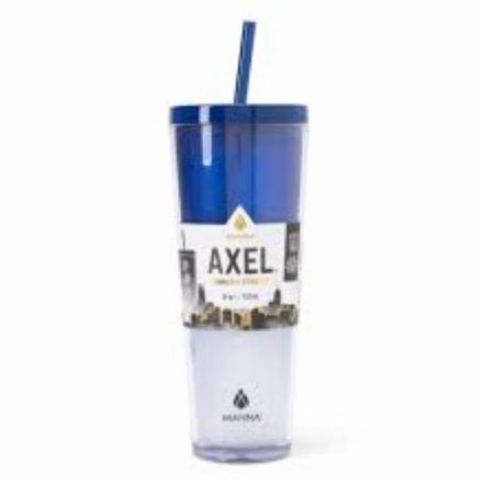 Manna™ Axel™ Plastic Tumbler & Straw Set - Blue, 24 oz