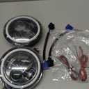 MGLLIGHT 7 Inch LED Headlights Round Halo Angel Eyes DRL Amber Turn Signal Lights H6024 LED Headlights Replace High/ Low Sealed Beam Fits Wrangler JK TJ LJ CJ with H4 H13 Adapter, 2PCS