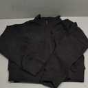 Women's Fleeced Performance Jacket - Full-Zip Stand-Up Collar, Warm Fleece for Winter Daily Wear (Black, S)
