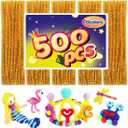 Pipe Cleaners, Pipe Cleaners Craft, Arts and Crafts, Crafts, Craft Supplies, Art Supplies (500 Golden Glitter Pipe Cleaners) (Medium)