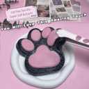 Cat Paw Squishy Big Fufu Squishies Giant Cat Paw Toy 5.5 Inch Large Paw Print Squishy Squeeze Toys Tangcii Pinch Family Silicone Stress Relief Cute Soft Sticky Toy for Adults Kids (Black+pink)