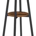 HOOBRO Bar Table, Round Pub Table, 2-Tier with Storage, 37.4" High Top for Small Spaces, with Top Particleboard for Kitchen, Easy to Assemble, Rustic Brown BF55BT01, 21.7"l X 21.7"w X 37.4"h