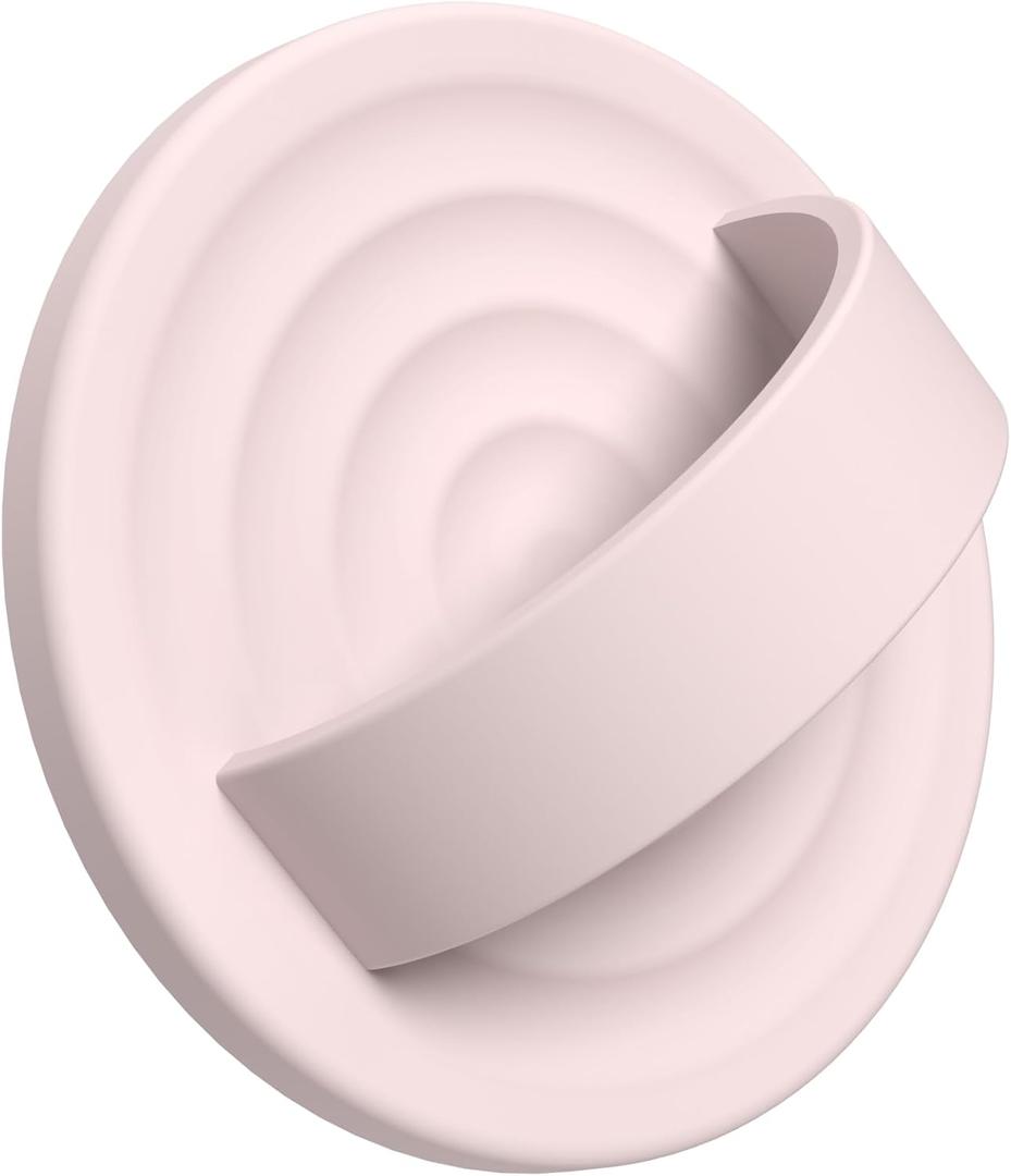 Upgraded Magnetic Phone Grip, Compatible with MagSafe, Silicone Comfy Removable Loop Grip, Phone Grip Finger Ring Holder for Back of Phone for iPhone Pro Max/Plus/16/15/14/13/12, Lovely Pink