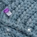 Maetoow Handmade 20 lb Soft Knitted Weighted Blanket, 60 x 80 in Breathable Chunky Knit Gravity Blanket Throw, Home Decor for Sofa Couch Bed, Airy Blue