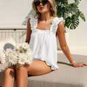 Marvmys Womens Pajamas Set 2 Piece Ruffle Bridal Cute Pajamas Sexy Tank Top and Shorts Bride Sleepwear Set (S)