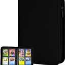 Premium Trading Card Binder 4 Pocket 160 Card Binders with Zip Side Loading No Ring Album for TCG & Sports Collectibles(Black)