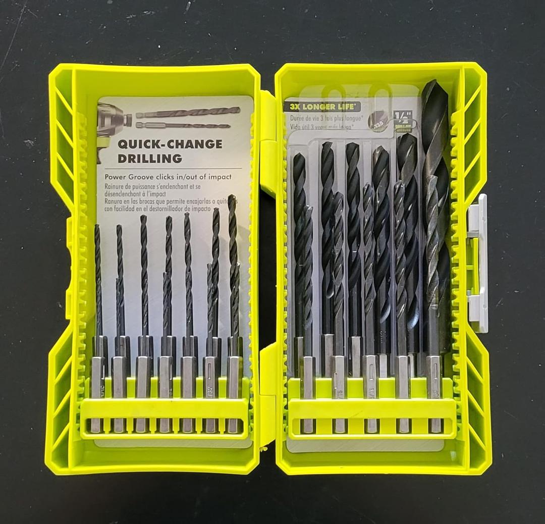 25 PC. BLACK OXIDE HEX SHANK DRILL BITS
