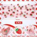 2 x Tegeme 2 Pcs Strawberry Table Runner 26 x 70 Inches Sequin Glitter Tulle Table Runner Pink Sequin Embroidery Sheer Lace Birthday Decor for Summer Party Baby Shower Home Kitchen Wedding