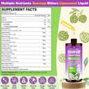 Soursop Bitters Liquid, 80ml Liposomal Multivitamin Blend with Organic Soursop Leaves, Black Seed Oil, for Cell Health, Immune, Gut Cleanse, Detox, Liver, Antioxidant, Zzz, Sugar Free -80 Days Supply