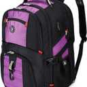 SHRRADOO Extra Large 50L Travel Laptop Backpack with combination lock, College High School Backpack Airline Approved Business Work Bag Fit 17 Inch Laptops for Men Women,Purple