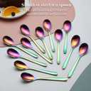 Kyraton Rainbow Teaspoons Set of 12, Stainless Steel Coffee Spoon, Spresso Spoons for Home, Restaurant, Hotel, Parties, Dishwasher Safe