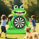 MOONTOY Pool Toys for Kids, Inflatable Frog Dart Board Game, Pool Games for Beach & Backyard, Summer Water Toys for Boys Girls Ages 6-12, Teens & Adults (Pump Included) (Green)