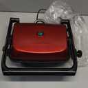 Hamilton Beach Panini Press Sandwich Maker & Electric Indoor Grill with Locking Lid, Opens Wide to Fit Any Thickness for Quesadillas, Burgers & More, Nonstick 8" x 10" Grids, Red (25462Z)