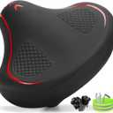CDYWD New Noseless Bike Seat for Men Women Comfort Wide, Large Soft Padded Bicycle Seat, Comfortable Replacement Bike Saddle for Peloton, Stationary Exercise Bike, MTB, Beach Cruiser, Ebike, City Bike