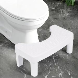 Resze Squatty Potty for Adults, 6.7" Toilet Stool, Non-Slip Bathroom Stool, Toilet Stool Squat Adult, Poop Stool for Bathroom,Portable Foot Rest for Travel, Adults, Seniors, Kids, Lightweight, White