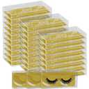 Empty Lash Boxes, 30 Pack Customizable False Eyelash Packaging Cases Bulk Storage Containers, Premium Display and Protection (Gold)