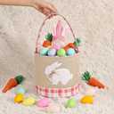 Easter Basket Essentials Gifts Baskets Empty Gift Box for Mothers Girls Boys Kids Toddler Baby Easter Egg Basket Toy Bunny Storage Baskets Pink Easter Bucket Organizer for Stuffers