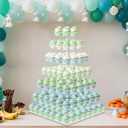 weddingwish Cupcake Stand, 7 Tier Square Cupcake Stand for 160 Cupcakes, Acrylic Cupcake Tower Stand, Large Cupcake Display Stands, Tiered Cupcake Holder Stand for Birthday, Party, Baby Shower