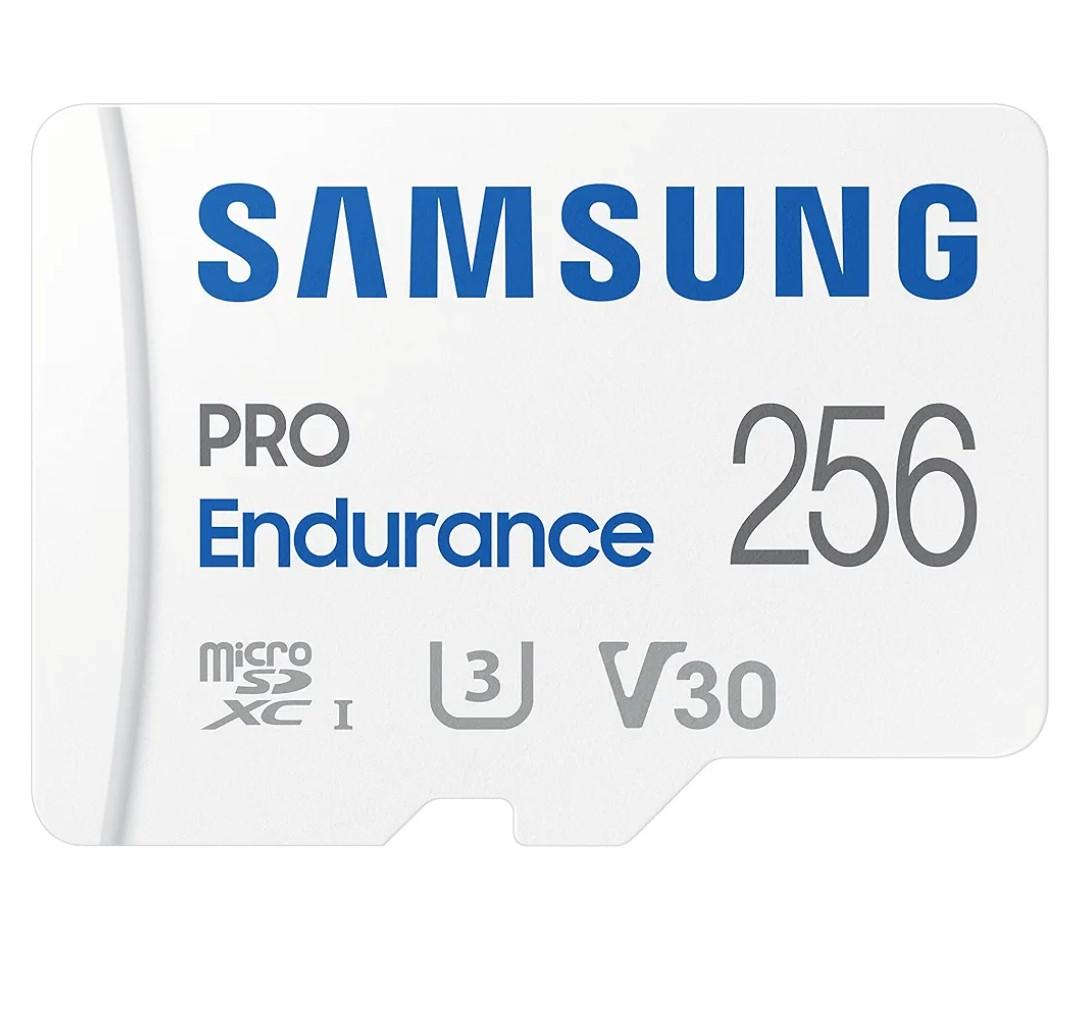 Samsung PRO Endurance 256GB MicroSDXC Memory Card with Adapter for Dash Cam, Body Cam, and Security Camera, Class 10, U3, V30 (‎MB-MJ256KA/AM)