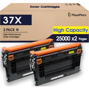 MasaiMara 37X CF237X High Capacity Compatible Toner Cartridges Replacement for HP Enterprise M608dn M608n M609dn Enterprise Flow MFP M631h M632z M632 M632h M631 M631dn Printer (Black, 2-Pack)