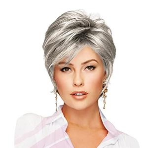 GABOR Hope Textured Layered Short Hair Wig by Hairuwear, Average Cap, Light Grey
