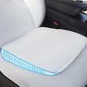 1 Pack Nappa Leather Car Seat Cushion for Tesla，Anti-Slip Bottom, 6CM Booster Cushion