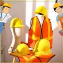 Hillban 48 Pcs Kids Construction Worker Costumes Includes 24 Pcs Construction Vests and Hats for Kids Birthday Party Halloween Worker Costume Cosplay Favor Decoration (Orange)