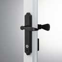 Ideal Security 1216 Surface Mount Storm Door Handle with Lock and Key for 1 1 inches Thick Doors (Black, 4-Posts)