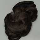 HOOJIH 2PCS Messy Bun Hair Piece, Tousled Updo with Tendrils Hair Bun Extensions Wavy Curly Hair Wrap Ponytail Hairpieces Hair Scrunchies for Women HB010 Dasiy - Dark Brown