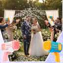 8-Pack Bubble Gun with Solution Refill, 40-Hole Automatic Rocket Shape Bubble Machine Blaster Blower Bulk for Wedding, Outdoors, Party Favors, Photo Prop, Reception Entertainment