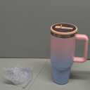 40 oz Tumbler with Handle and Flip Straw Lid, Vacuum Insulated Leak Proof Double Walled Stainless Steel Glitter Travel Mug Tumblers, Maintains Cold Ice and Heat for Hours