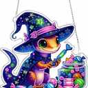 SUMELAY Diamond Art Hanging Kit for Adults, 5D Acrylic Diamond Painting Window Pendant, Diamond Ornament for Garden Home Office Decor Crafts Gift(Halloween-T005)