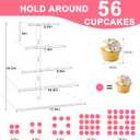 Weddingwish 5 Tier Cupcake Stand, Acrylic Cupcake Tower Stand, Square Tiered Display Stand, Clear Dessert Table Display Stand for Wedding,Birthday,Party