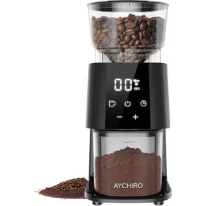 AYCHIRO Burr Coffee Grinder Electric, Adjustable Burr Mill with 30 Grinding Settings, Coffee Bean Grinder with Touchscreen, 2-12 Cups