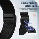 Quickfit 26mm Magnetic Braided Watch Bands Compatible with Garmin Fenix 8 Pro/Quatix 8/Tactix 8/Fenix 8 (51 mm)/7X Pro/7X/6X Pro/6X,Replacement Nylon Sport Strap for Women Men