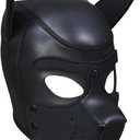 Neoprene Puppy Hood Camo Full Face Mask Cosplay Costume Dog Head Masks (Black)