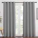 NICETOWN Blackout Curtain & Drape 84 inch Length - (Silver Grey Color) Noise Reducing Drapery for Living Room/Farmhouse, 52 inch Wide, Sold by 1 Panel