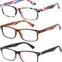 LADEESSE 5-Pack Reading Glasses for Women - Blue Light Blocking Readers for Computer Eye Strain Anti-Glare Men Womens Reader Eyeglasses/W Spring Hinge Bluelight Glass for Woman Eyes Protection(3.75)