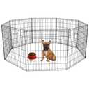 Bestpet 24 Tall Foldable Dog Playpen Crate Fence Pet Kennel Play Pen Exercise Cage 8 Panel Black, 24"