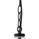 Henn&Hart 7" Wide Pendant with Glass Shade in Blackened Bronze/Clear, Pendant, Flush Mount Ceiling Light Fixture for Kitchen, Living Room