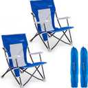 SUNNYFEEL Beach Chairs for Adults, 2 Pack High Back Folding Camping Chairs